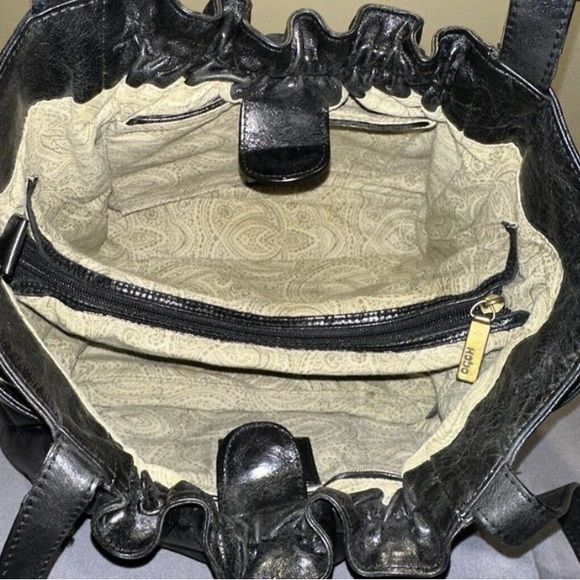 Hobo International Black Leather Ruched Shoulder Bag Purse - Picture 2 of 5